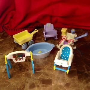 1 Playskool Doll Nursery Toy Train Busy Gym Wagon Rocking Horse Chair Tub Pick 1