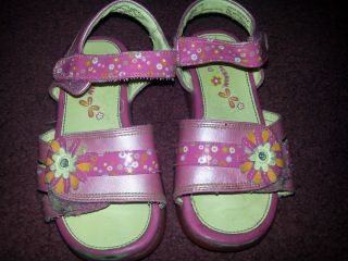 Girls Toddler 9 Stride Rite Munchkin Pink Flower Sandals Shoes Velcro