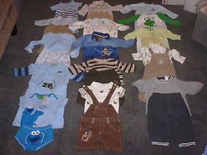 Boys Infant Toddler Clothes Size 3 9 Months Huge Lot of 91 Pieces Many Brands