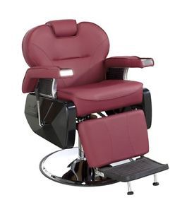 New Burgundy Hydraulic Reclining Barber Chair Hair Salon Styling Chairs Stations