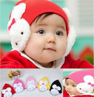 Baby Toddler Kids Boys Girl Winter Ear Flap Warm Hat Beanie Cap Crochet Rabbit