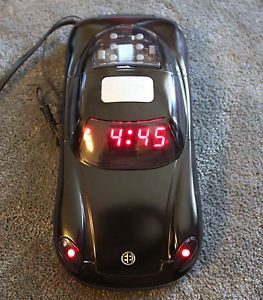 Electro Brand Sports Car Alarm Clock Radio Real Car Sounds and LED Lights