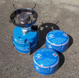 Camping GAZ Intl Globetrotter Backpacking Stove Plus Two GT 106 Fuel Cartridges