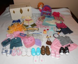 Huge Lot Battat Our Generation Doll Trunk Clothes Chair 18" American Girl Doll