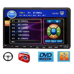 2 DIN 7" LCD Car DVD Player RDS Radio Receiver Touch Screen USB