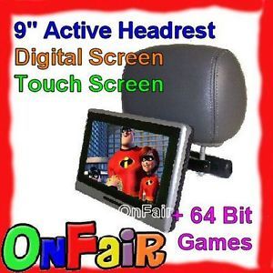 Active Headrest 9" Digital Touch Screen Car Portable DVD Player Autotain HR9P