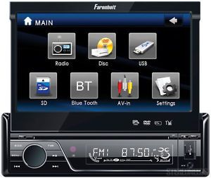 Farenheit Indash Car 7" Touchscreen Monitor Bluetooth DVD CD iPod Player 1 DIN