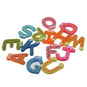 Fridge Wooden Magnet Baby Children Toy A Z ABC Educational Alphabet 26 Letter D9