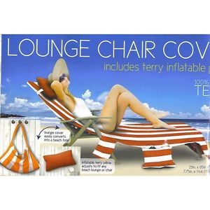 Beach Lounge Chair Cover with Pillow 100 Terry Cotton Doubles as Tote Bag