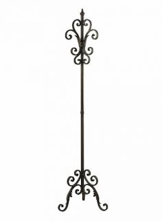 Metal Iron Crafted Coat Rack Bowen Bronze Finish Hat Coat Stand Hall Tree 74"H