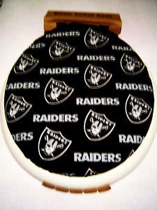16" x14" Toilet Seat Lid Cover Made from Oakland Raiders Fabric