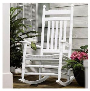 Knollwood KN 22W Classic White Wood Front Porch Rocker Rocking Chair