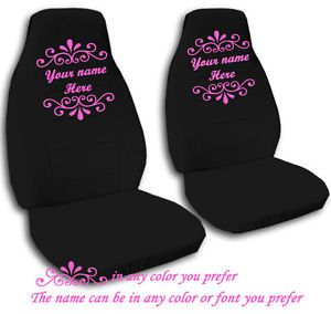 Special Set Car Seat Covers w Your Name 24 Colors