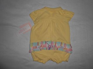 New Baby Girl Chaps by Ralph Lauren Yellow One Piece Summer Outfit Newborn