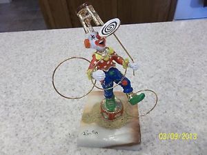 Ron Lee Clown 1979 Balancing Act Rings Chair Plate Spinning 9" Tall