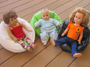 Vinyl Beanbag Chair Fits American Girl Bitty Baby Twins Choice of Color
