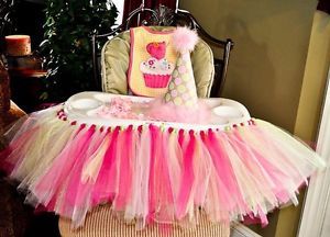 Tutu Tulle Princess Wedding Baby Shower Special Event Tutu High Chair Skirt