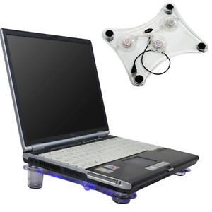 New USB Laptop Notebook Cooling Cooler Pad 3 Built in Fans with Blue LED 15 4"