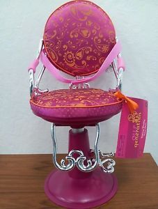 Battat American Girl Hot Pink Butterfly Salon Chair Adjustable Swivel 18" Doll