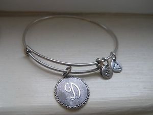 Alex and Ani Letter Initial D Silver Charm Energy Bracelet