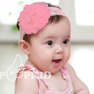 Newborn Baby Toddler Girls Headband Hat Beanie Flower Hair Band Lace Elastic New