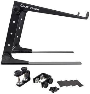 Odyssey Lstand Black Adjustable DJ Laptop Gear Stand Case Table Clamps L Stand