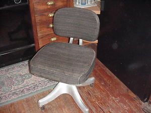 Vintage Industrial Mid Century Shaw Walker Aluminum Swivel Office Chair