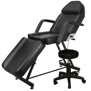 Spa Salon Beauty Equipment Massage Facial Chair Bed Tattoo with Stool FB 40BLKX