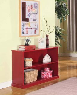 Kings Brand Red Finish Wood 2 Tier Bookcase New