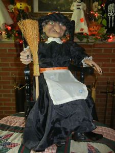 Classic Halloween Animated Talking Witch in Rocking Chair Gemmy 1991 RARE