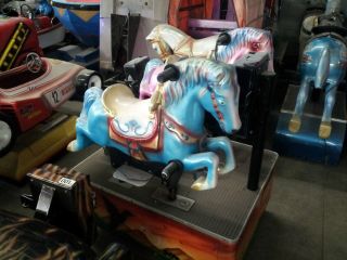 Dual Horse Coin Operated Ride Kiddie Ride Amusement Double Horse Kiddy