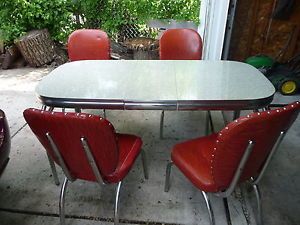 Dinette Set Arvin Metal Chrome Vintage Kitchen Table and Chairs Retro 1950s