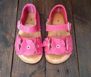 Bear Feet Toddler Girls Size 7 Bright Pink Flower Power Sandals Spring Summer