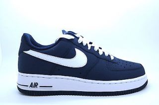 488298 421 Mens Nike Air Force 1 Obsidian White Sneakers Uptowns