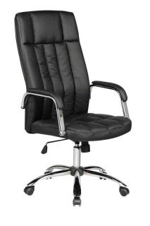New High Back Leather Executive Office Desk Task Computer Chair w Metal Base O14
