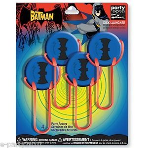 4 Batman Blue Red Disc Launchers Super Hero Birthday Party Supplies Favors