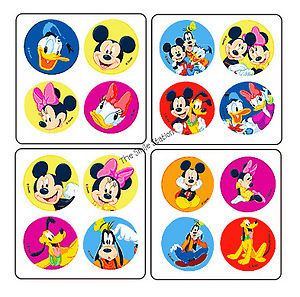 48 Mickey Mouse Clubhouse Dot Stickers Kid Birthday Party Goody Bag Favor Supply