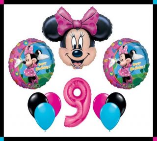 Disney Minnie Mouse Clubhouse "9" Happy Birthday Balloon Set Party Decoration