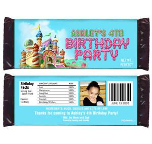 6 Candyland Birthday Party Favor Candy Wrappers