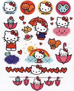 Hello Kitty Glitter Tattoos Umbrellas Party Supplies Favors Temporary Tatts