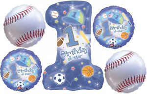 First 1st Birthday All Star Birthday Party Balloons Bouquet Supplies Baseball