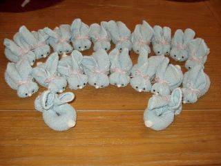 Bunny Wash Cloth Party Favors Baby Showers Birthday Parties Blue 20 Lot