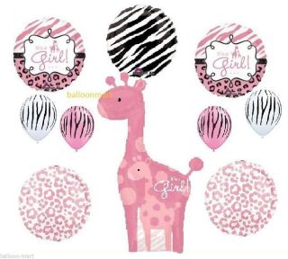 Baby Shower Girl Giraffe Party Supplies Decorations Balloons Latex Zebra Jungle