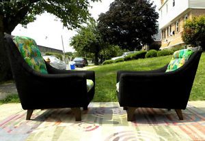 1950s Lounge Chairs Walnut Finish Mid Century Modern Eames Danish Style