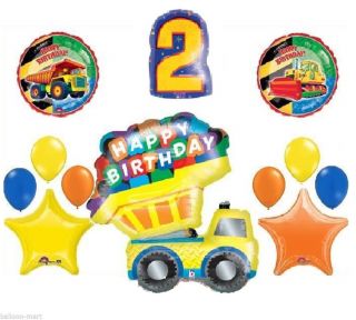 2nd Birthday Dump Truck Balloons Tractor Party Supplies Decorations Second Boys