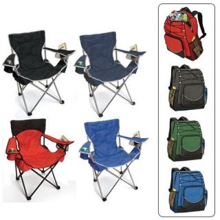New 2 Lot Heavy Duty Wide Seat Folding Camping Chair 400lb 1x Backpack Coolers