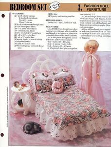 Bedroom Set for Barbie Doll Annie's Plastic Canvas Pattern New
