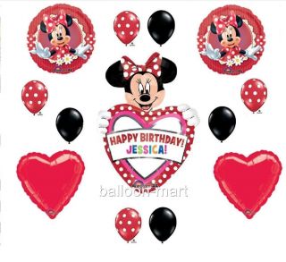 Balloons Disney Mad Minnie Mouse Red Black Polka Dot Birthday Party Supplies