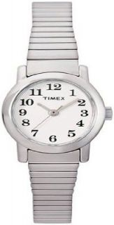 Timex Women's Cavatina Silver Tone Case Expansion Band White Dial Watch T2M569