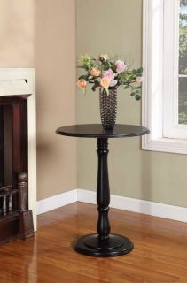 Round Black Finish Wood Dining Room Dinette Table New